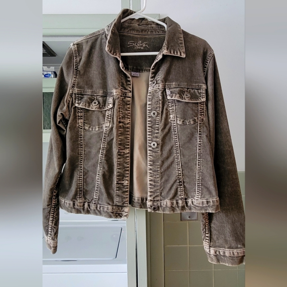 Gray Courderoy Jacket- Silver Brand-Size M